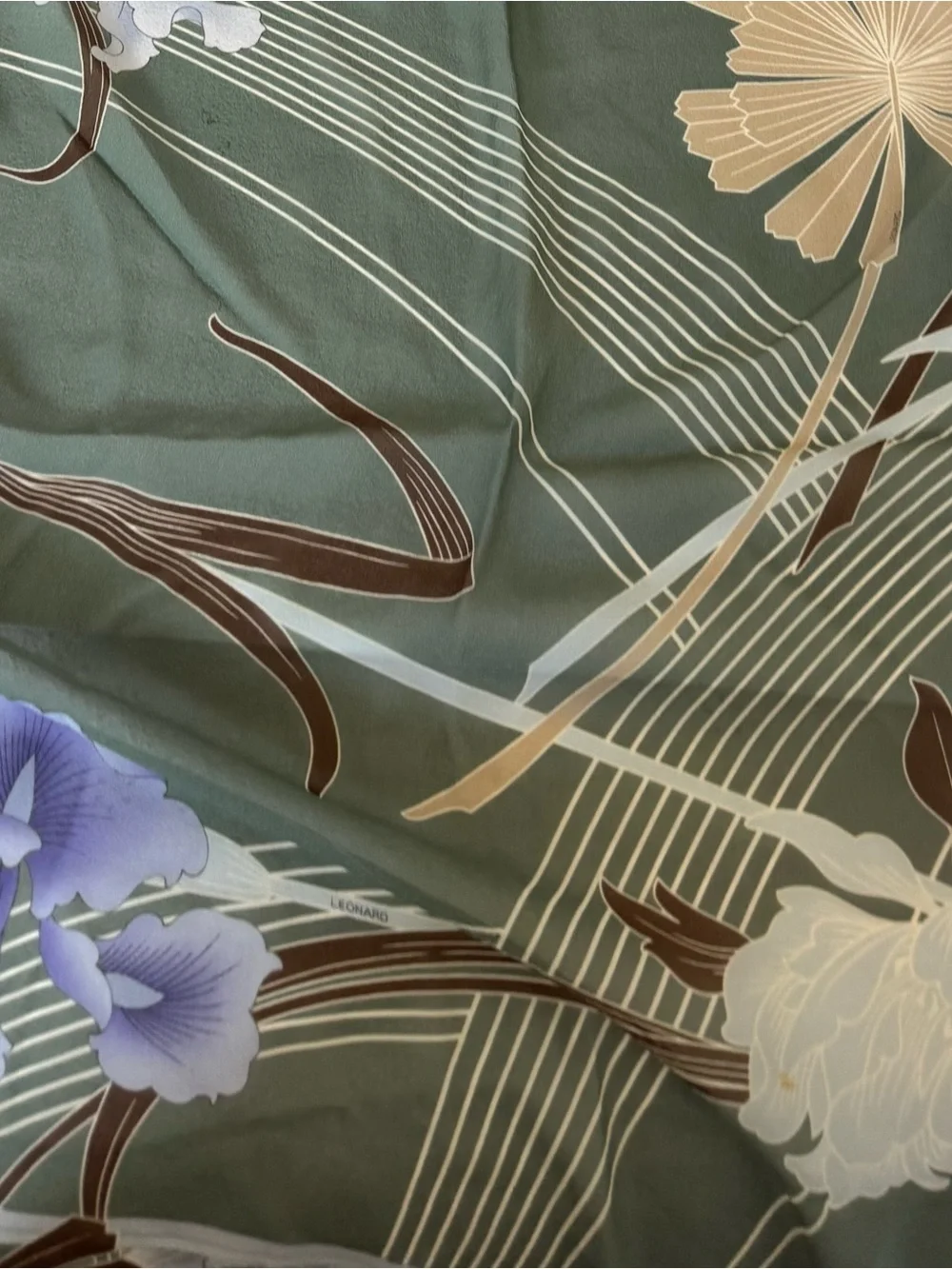 LEONARD PARIS 100% Silk Chiffon Scarf 26